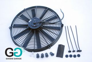 16 Thin Radiator 12V Electric Fan Mount Kit Pull Push