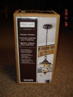 NEW OUTDOOR PENDANT LIGHT OIL RUBBED BRONZE EASTVIEW ALLEN ROTH LEAF