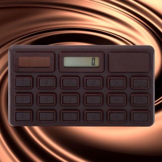  Smell Solar Powered Mini Pocket Calculator Coffee Color