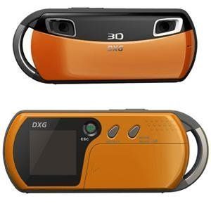 DXG 018O 3D Camera and 3D Viewer Orange Capture and Share Pictures in