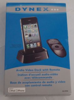 Dynex Audio Video Docking Station With Remote for Apple iPod and