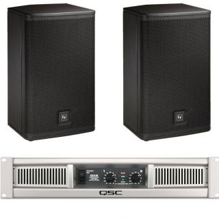 electro voice elx115 dj speakers qsc gx5 power amplifier package sku