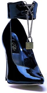 Ellie Shoe Sexy High Heel Black Pump Lock and Key 5 High Heel 511