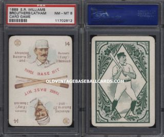 1889 E R Williams Brouthers Latham Card Game PSA 8