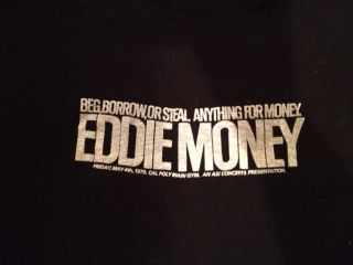 Vintage EDDIE MONEY 1979 Tour Concert t shirt Large Rare Great