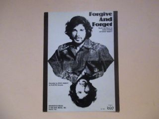Eddie Rabbitt 1975 Sheet Music  Forgive and Forget 
