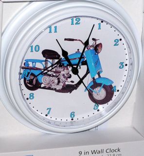Classic Cushman 1957 Blue Eagle Scooter Custom Motorcycle Wall Clock