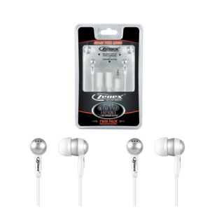 New Zenex Twin Pack White iPod  MP4 Player Earbuds