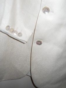 Mans Superb Egon Von Furstenberg Italy Cream Silk Linen Blazer Jacket