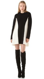 Auth NEW2012 $540 Alexander Wang Colorblock Sweater Dress Black White