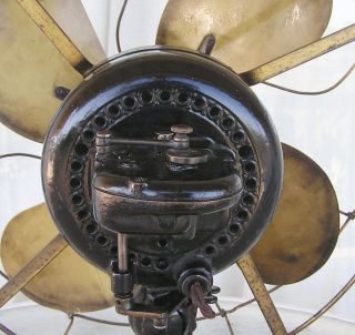 Antique Electric Emerson Fan 12648 16 Lever Oscillator Brass Blades