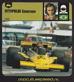 Emerson Fittipaldi Brazilian Race Car Driver Photo Card
