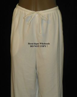 Eileen West Ivory Embroidered Notch Collar 2 PC Pajama Set $70 Large