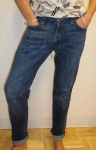 CURRENT ELLIOT Mid Rise THE ROLLER Boyfriend Slouchy Jeans PACIFIC