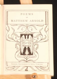 c1901 MATTHEW ARNOLD Poetry POEMS Olive Books