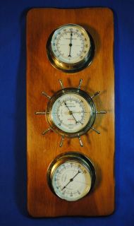 Vintage Wall Mount Thermometer Barometer Humidity Gauge