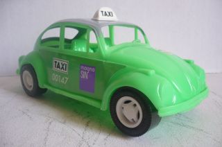 Mexican Taxi VW Beetle Plastic Toy Car Made in Mexico