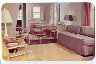 Very 1950s Interior View Wicks El Portal Motel St Petersburg FL