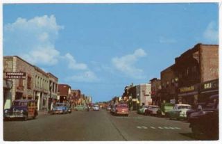 Postcard Downtown East Moline Looking East in Illinois