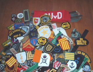 Bulk Lot of 5 pds of US & Foreign Military & Police Patches, Badges