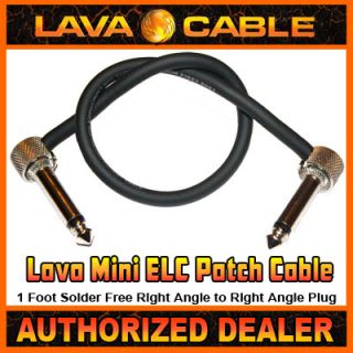 Lava 1 Black Mini ELC Single Pedalboard Patch Cable Right Angle Plugs