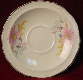 Edwin Knowles China Pink Floral Pattern Demitasse Cup Saucer Set