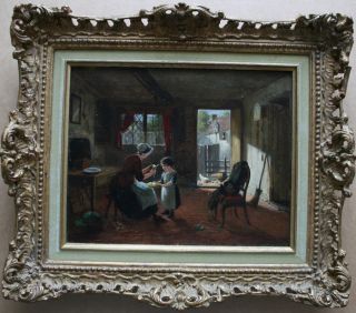 Frederick Daniel Hardy 1827 1911 Genre Cranbrook Colony Oil Painting