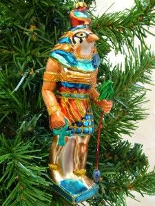  Gold Ancient Egyptian Horus Falcon God Statue Egypt Christmas Ornament