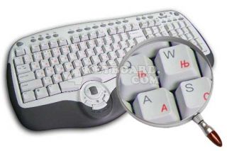 Serbian Transparent Keyboard Stickers with Red Letters