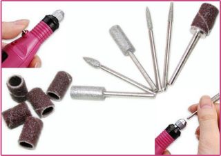 Electric Nail Art Drill 6 Bits Manicure Pedicure Tools