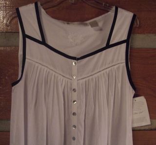 Eileen West Long White Cotton Gown Small