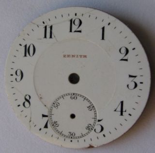 Dial Watch Zenith 28 7 mm in Porcelain Damaged with Hairlines