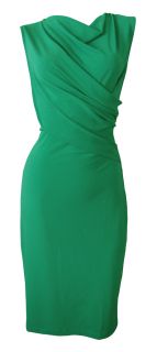 Emerald Green Stretch Twist Front Shift Dress Farrah Size 12 New