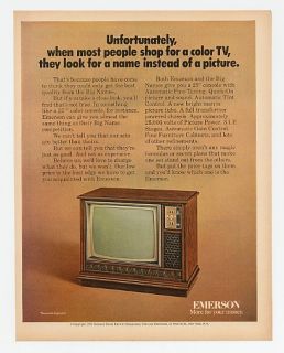 1971 Emerson 25 Color TV Costs Less Than Big Names Ad