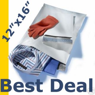 50 12x16 White Poly Mailers Envelopes Bags 12 x 16