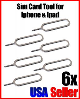 6X Sim Card Tray Remover Eject Pin Key Tool for iPhone 4S 4G 3GS 3G 5
