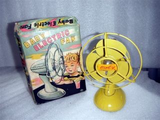 Japan Baby Electric Wind Up Toy Fan With Box 1930 1940s 7 Tall Vintage