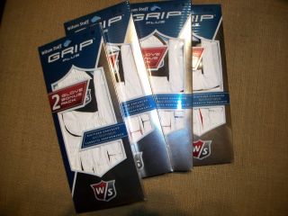Wilson Staff Grip Plus Golf Glove 2 Pack Mens White Golf New