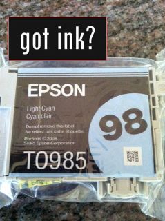 GENUINE epson Printer Ink T0985 98 Light Cyan ARTISAN 730 837 725 835