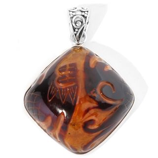 Age of Amber Handcarved Asian Design Pendant