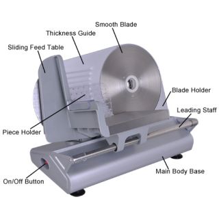 Electric Deli Cheese Meat Food Slicer Cutter Stainless Steel