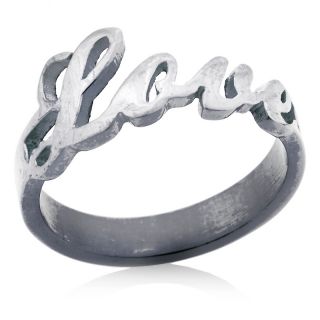 Stately Steel Stainless Steel Love Ring