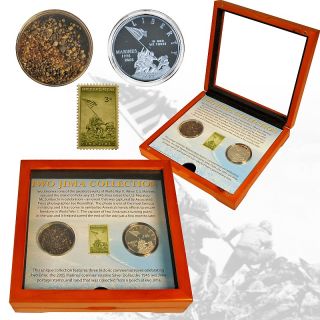 Coin Collector Iwo Jima Marine Corps Coin and Stamp Collection Set