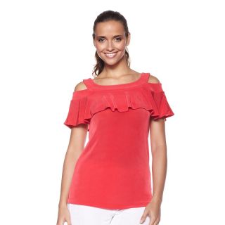 Slinky® Brand Off the Shoulder Banded Flounce Top