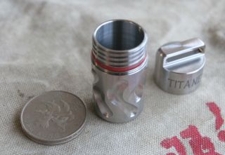 Titaner Survival Kit Titanium Waterproof Storage Capsule Container