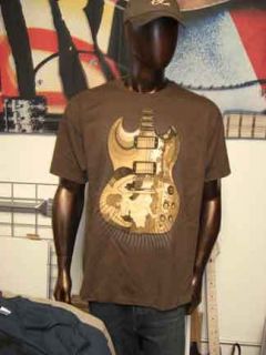 Eric Clapton 2010 Tour Tshirt Brown Fool Guitar Large