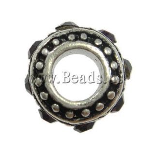  Enamel Loose Drum Rondelle with Rhinestone Beads Jewelry 11x6mm