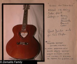  Guitar made for Eric Clapton taken from Tony Zemaitis scrap book