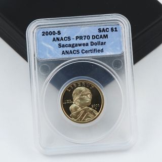 2000 Sacagawea Golden Dollar Coin   PR70 DCAM ANACS
