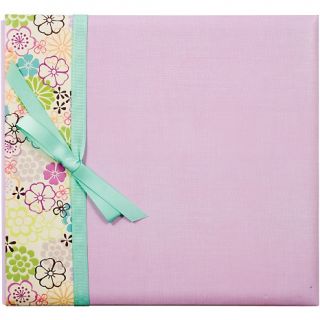 Colorbok Postbound 12 x 12 Album With Ribbon   Lavender Floral